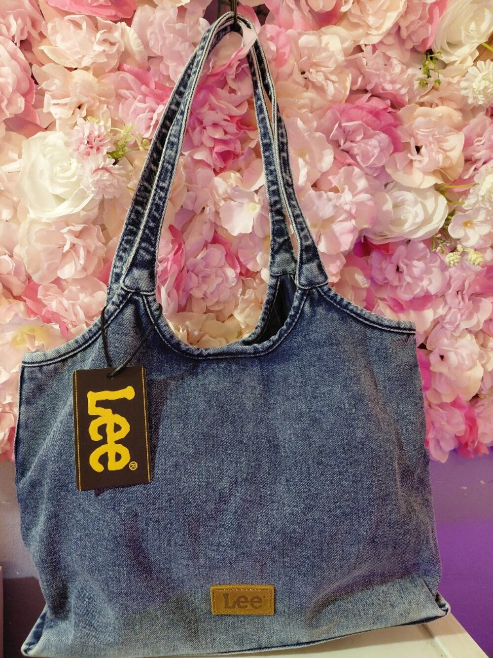 Lee Denim Tote BagDenim Hobo Shoulder Handbag for Work Travel Shopping